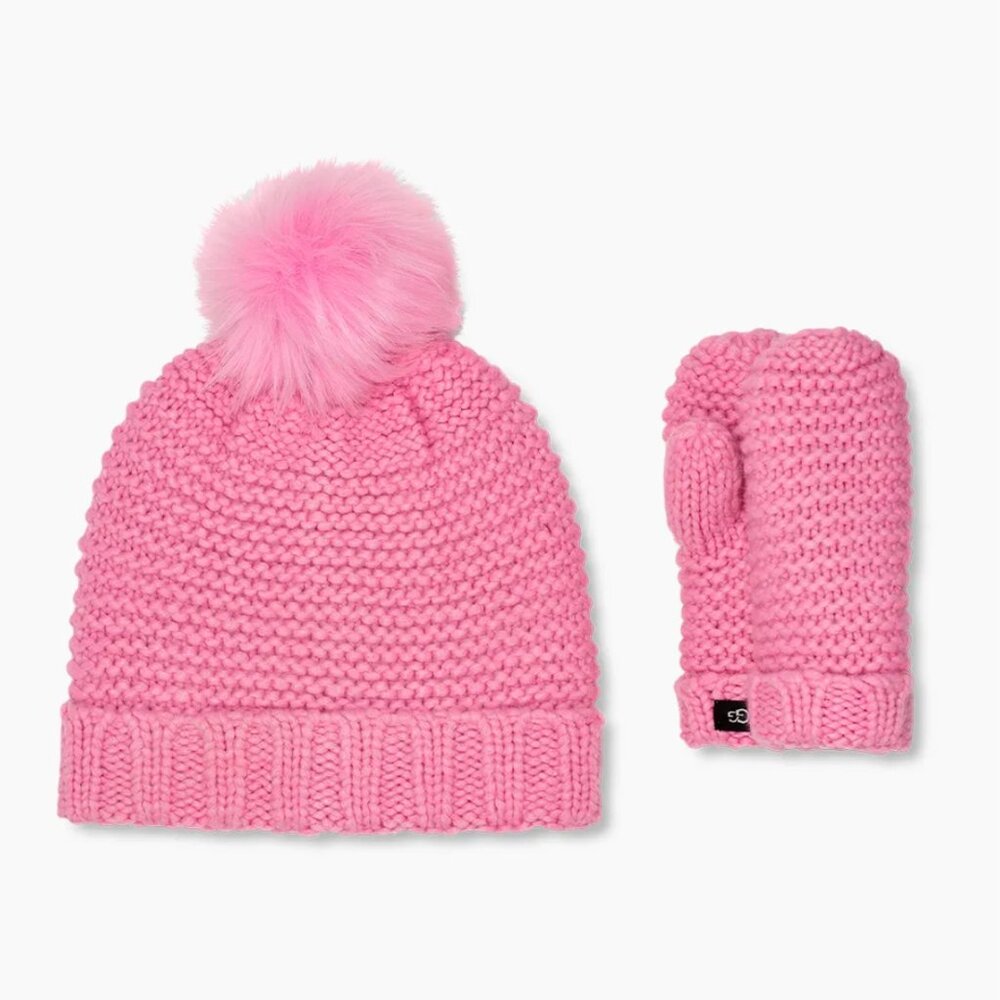 ●NEW●UGG/Kid's Knit Mitten & Hat Set Rose